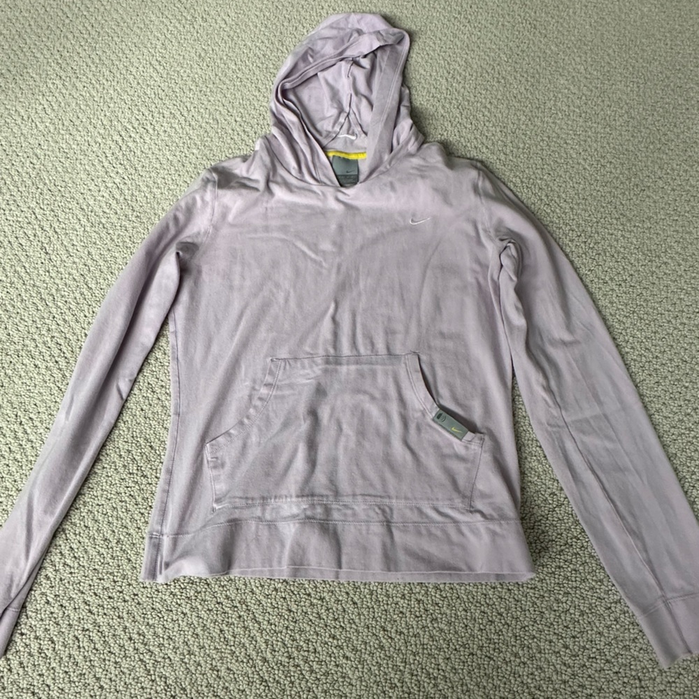 Lavender Nike hooded shirt, size medium